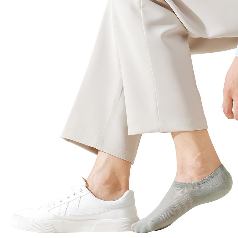 Antcherabo No Show Trainer Socks Mens, 8 Pairs Invisible Low Cut Thin Breathable Casual Short Mesh Socks with Heel Grip