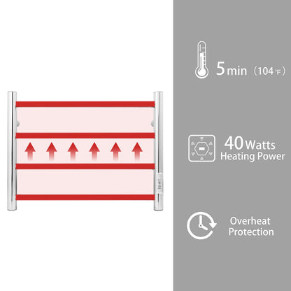 KEG Towel Warmer 8 Bars for Bathroom Freestanding or Wall Mounted Bath Towel Heater Plug-in with Built-in Timer Silver