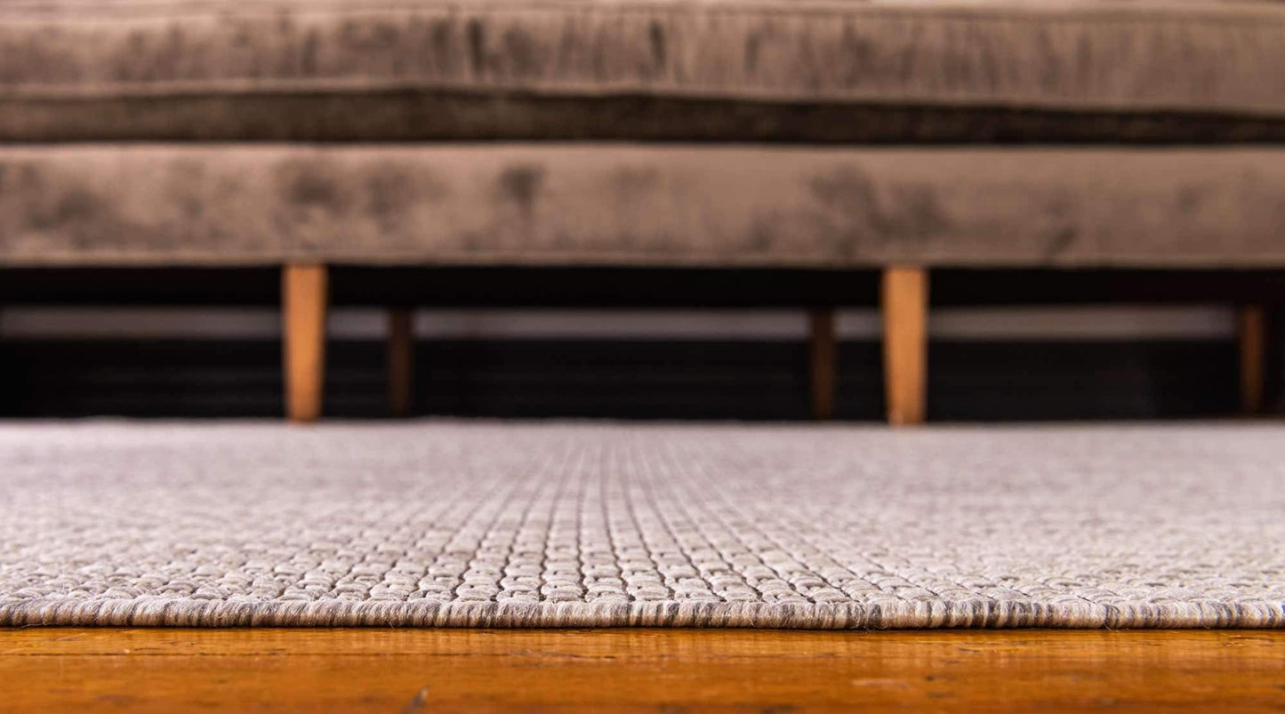 Unique Loom Collection Casual Transitional Solid Heathered Indoor/Outdoor Flatweave Area Rug (4' 1" x 6' 1" Rectangle, Beige/Ivory)