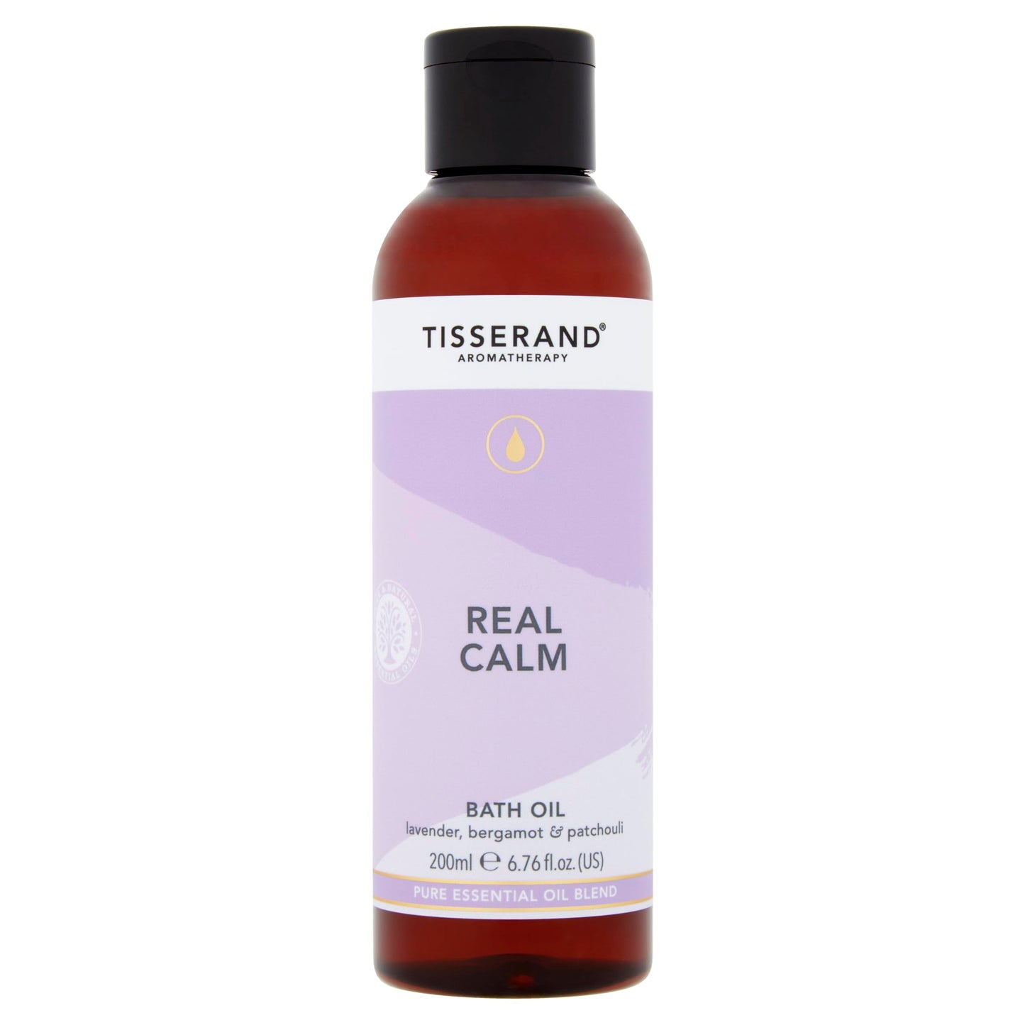 Tisserand Aromatherapy - Real Calm Bath Oil - 100% pure essential oil - Lavender, Bergamot, and Patchouli - Calming aromatherapy - 200ml