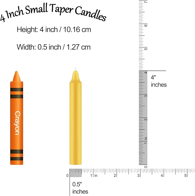 Tobeape 24 Pack Assorted Color Spell Chime Candles, 4 Inch Mini Taper Candles Christmas Candles for Rituals/Birthday Party/Prayer/Meditation/Witchcraft/Wiccan Altar/Magic Tools