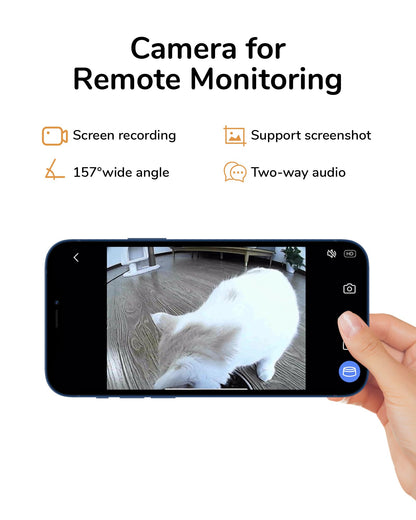 FUKUMARU Automatic Cat Feeder, 2 in 1 Automatic Pet Feeders with Camera and Audio, Support DIY Meals and Timed Control WiFi Cat Food Dispenser