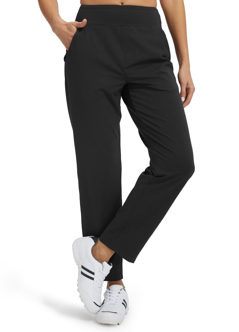 Libin Womens Casual Travel Pants Stretchy Golf Ankle Pants 7/8 Dress Pant Slacks Athletic Workout Sweatpants with 4 Pockets Black L