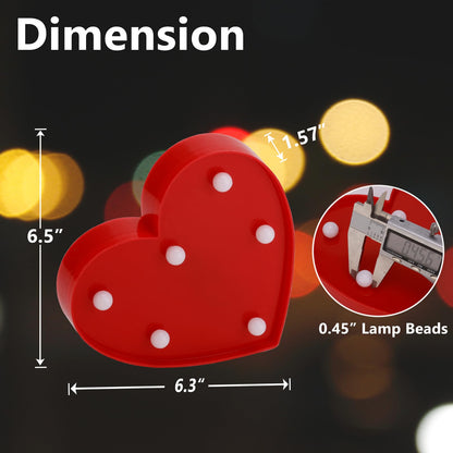 TRONSBOO LED Marquee Sign Light Up Letters, Alphabet Light Up Letters Sign, Battery Powered LED Letter Lights for Night Light, Wedding, Birthday, Party, Christmas or Home Decor (Red Heart)