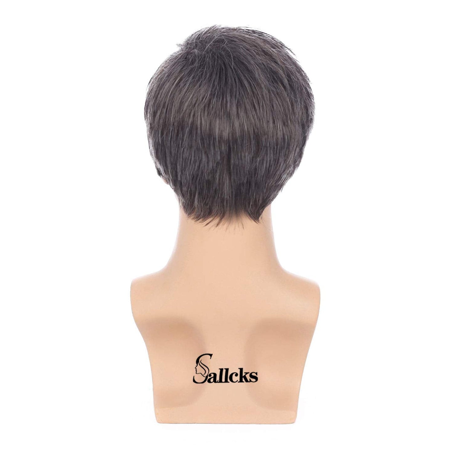 Mens Gray Wig Short Layered Natural Synthetic Heat Resistant Halloween Cosplay Costume Wig