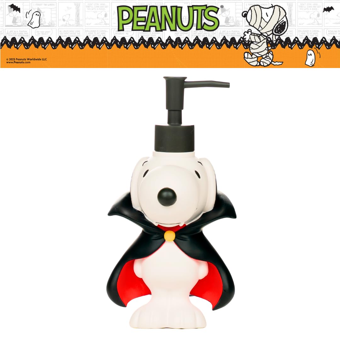 Peanuts Snoopy Vampire Halloween Soap/Lotion/Hand Sanitizer Resin Pump Dispenser, 14.81 Ounces, (Officially Licensed Product) by Franco Collectibles