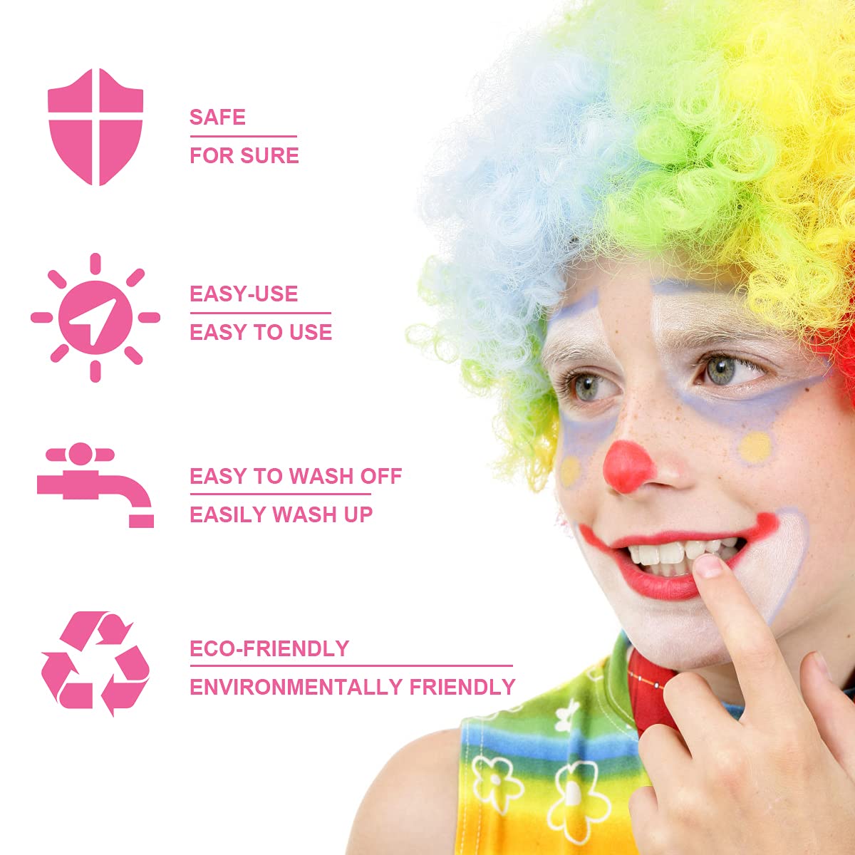 URAQT Face Paint Kit, 15 Color Face Painting Palette with 2 Brushes 32 Stencils, Washable Face Paints Safe Body Paint for Adults Kids Halloween Party Carnival, Makeup Paint Non-Toxic to Use