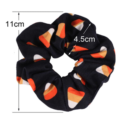 Halloween Hair Scrunchies BOO Spooky Pumpkin Fall Scrunchies Skull Ghosts Bat Star Moon Candy Spider Web Skeleton Hair Ties for Women Girls Elastics Scrunchy Halloween Gifts Accessories 12 PCS