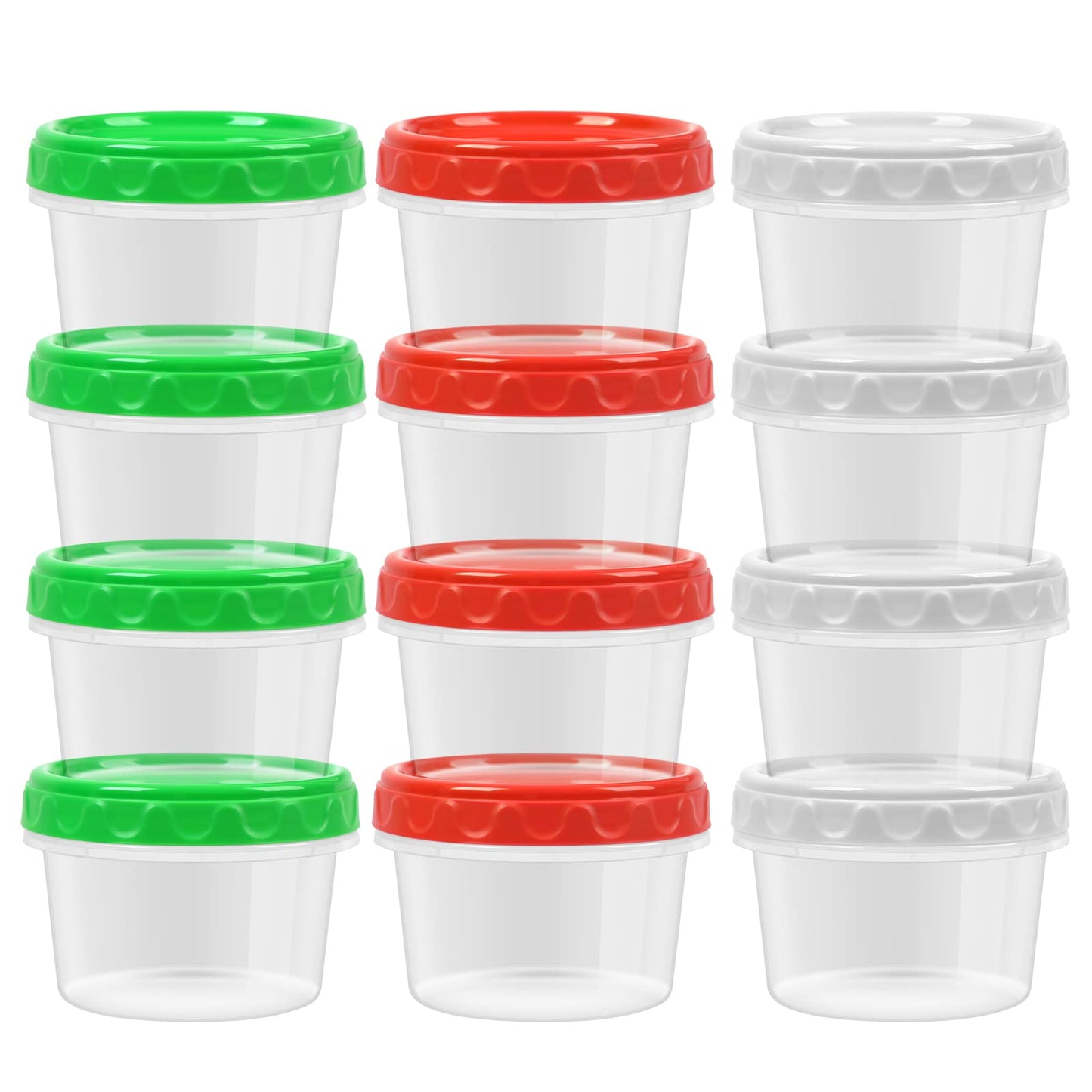 EONJOE 8 oz Small Freezer Containers with Lids Stackable Plastic Food Storage Container 1 Cup Meal Prep Bowls Airtight Dishwasher Safe,12-pack