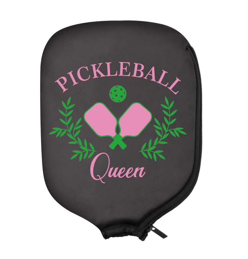 PWHAOO 2PC Pickleball Queen/Pickleball Social Club Pickleball Paddle Covers Funny Pickleball Paddle Pouch Gift (Pickleball Queen Paddle)