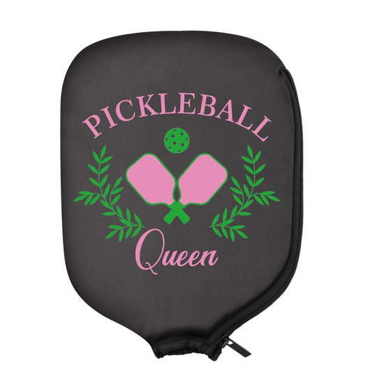 PWHAOO 2PC Pickleball Queen/Pickleball Social Club Pickleball Paddle Covers Funny Pickleball Paddle Pouch Gift (Pickleball Queen Paddle)