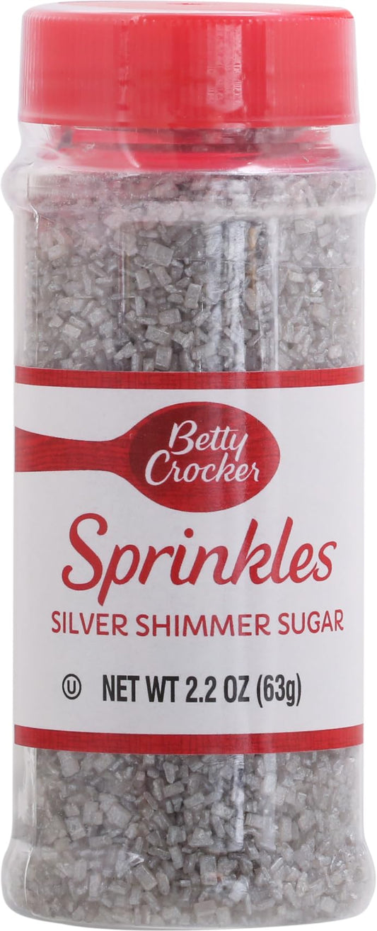 Betty Crocker Silver Shimmer Sugar, 2.2 Ounce (Pack of 1)