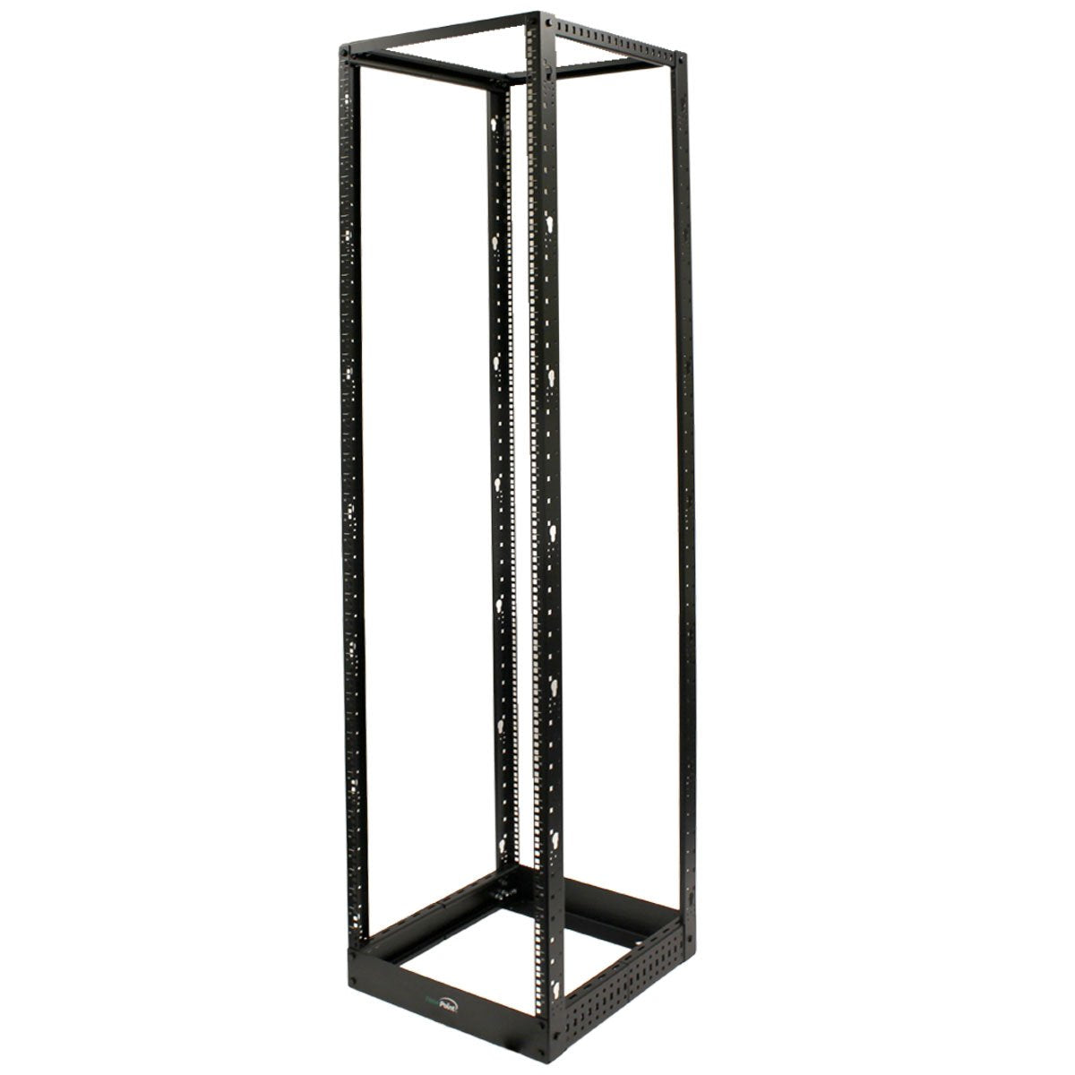 Navepoint 45U Professional 4-Post IT Open Frame Server Network Relay Rack 7 Feet Tall Black