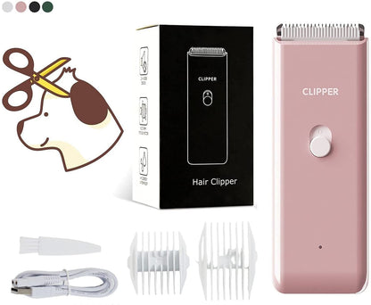 Dog Clippers Pet Grooming Clippers Kit Low Noise Cat Shaver Portable Electric USB Rechargeable Cordless Trimmer for Dogs,Cats and Other Pets, Pink