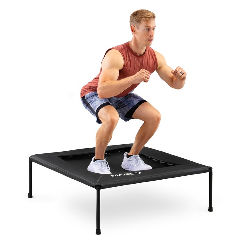 Marcy 40-Inch Square Cardio Rebounder Trampoline (TPL-41SQ) – Stable Steel Frame for Home Gym, Weight Loss, and Balance Training