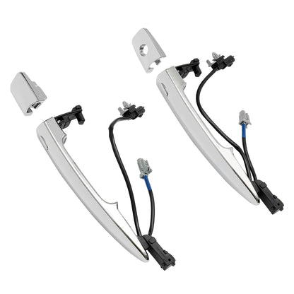 Exterior Door Handles Chrome (2PCS), Compatible with 2009-2018 Nissan Sentra Murano Maxima Leaf, with Sensor and Smart Keyless Entry System, Front Left & Right Side | Replace# 806469N00A, 12459871
