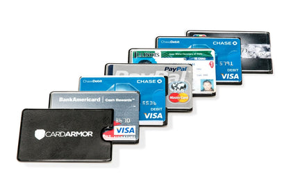 Card Armor Credit Card Holder, 6 Premium RFID Blocking Sleeves with Clear Front for Easy Viewing, Prevent Identity or Financial Theft from High Tech Thieves