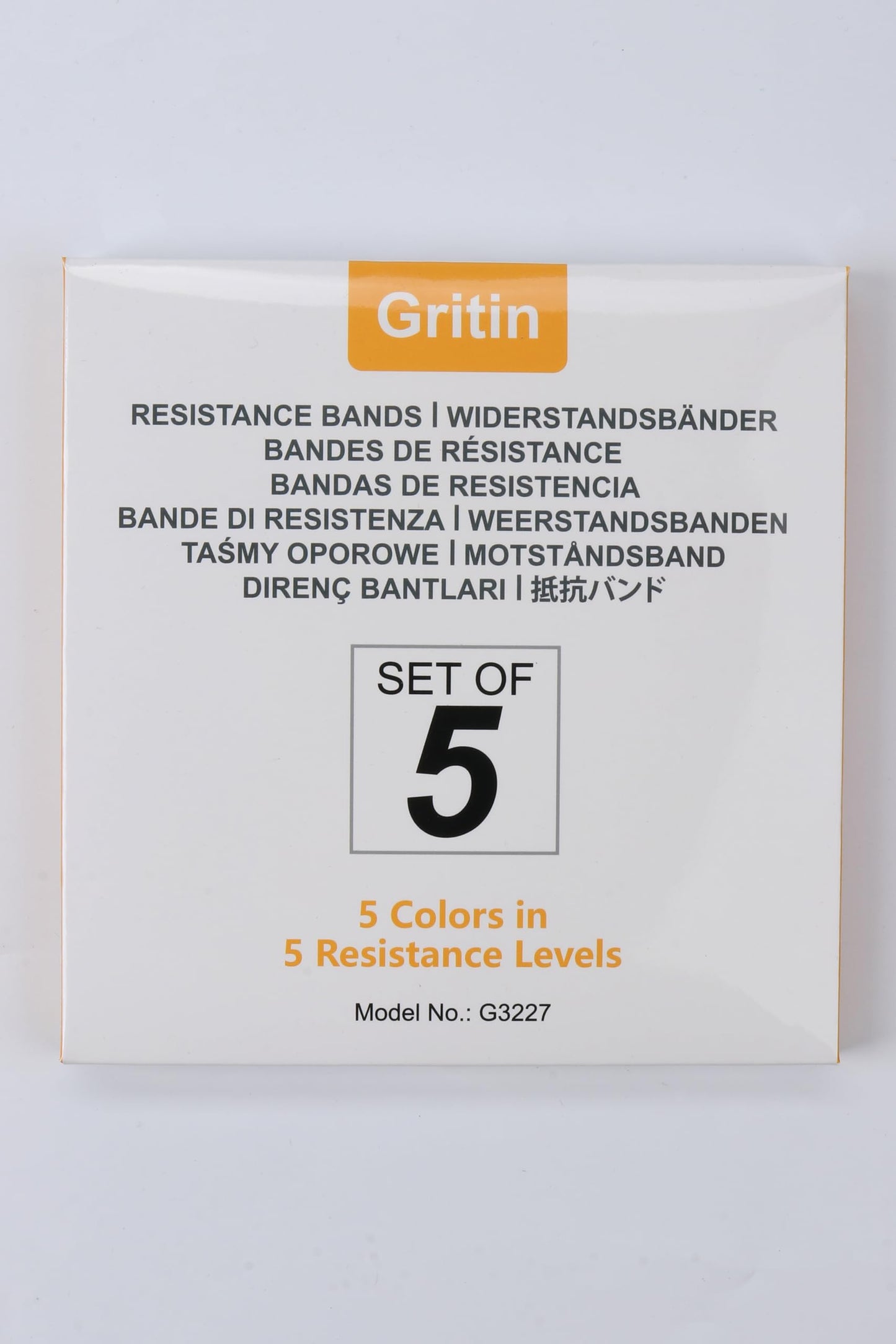 Gritin Resistance Bands, [Set of 5] Skin-Friendly Resistance Fitness Exercise Loop Bands with 5 Different Resistance Levels - Carrying Case Included - Ideal for Home, Gym, Yoga, Training