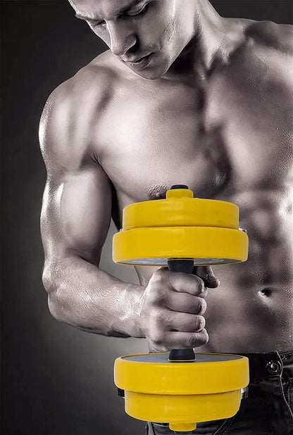 FUXION Adjustable Dumbbell Barbell, 22/44/66 lbs 3-in-1 Sets, Non-Slip Neoprene Hand Weights for Home Gym Yoga Pilates Workout