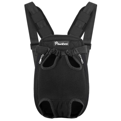Adjustable Pet Carrier Backpack, Pet Front Dog Carrier Backpack, Legs Out, Easy-Fit for Hiking Traveling for Small Medium Dogs, Small Travel Bag, Black