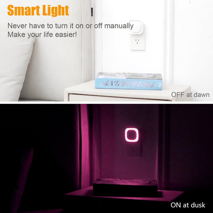 2 Pack Plug in Amber Night Light, Auto Dusk to Dawn, Soft Glow, Dimmable, Diffused Light, LED Lights for Bedroom, Kids, Bathroom, Sleep, Baby Nursery, Toddler, Hallway, Kitchen, Home Decor