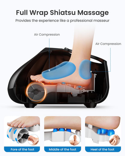 RENPHO 2025 Full Foot Massager, FSA HSA Eligible, Deep Kneading Foot Massager for Neuropathy, Plantar Fasciitis, True Feet Massage, Wireless Control, HSA Store Eligible Items, Up to Size 14