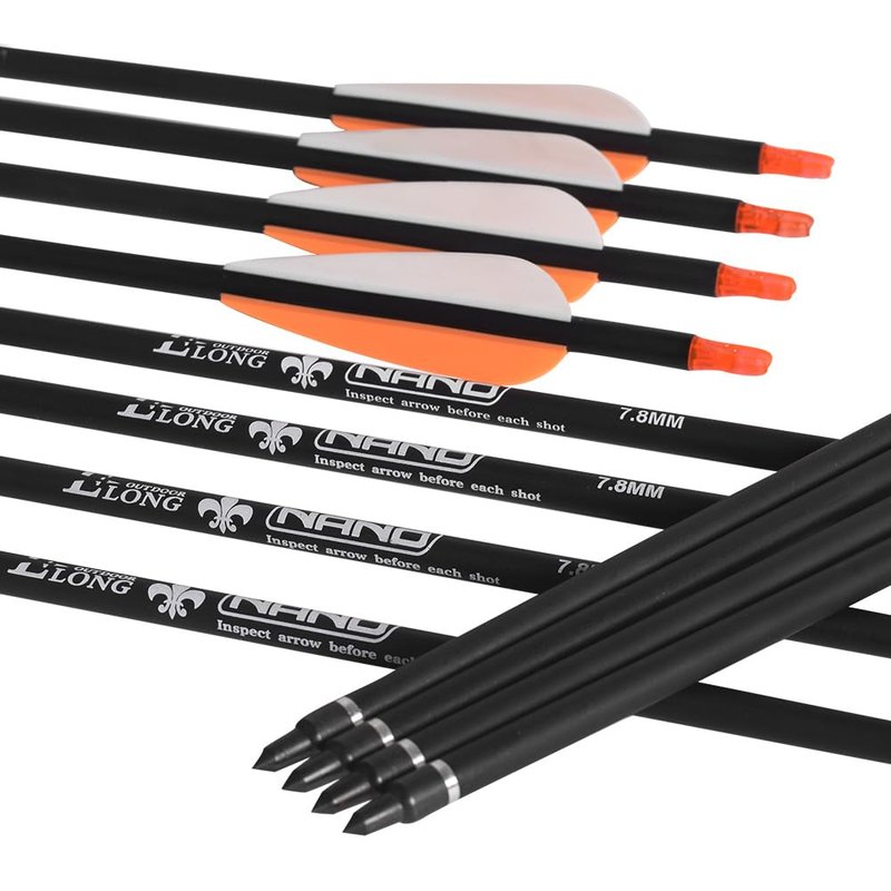 30Inch Carbon Arrow Practice Hunting Arrows Targeting with Removable Tips for Archery Compound & Recurve & Traditional Bow (Pack of 12)