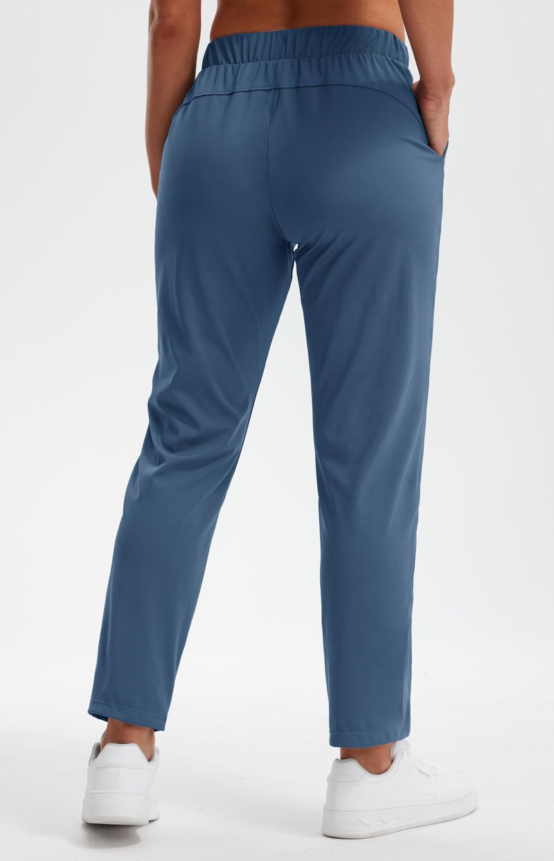 Libin Women's 4-Way Stretch Golf Pants 7/8 Ankle Casual Workout Sweatpants Dress Work Pants with Pockets for Joggers, Yoga, Athletic, Lounge, Travel, Blue,Small