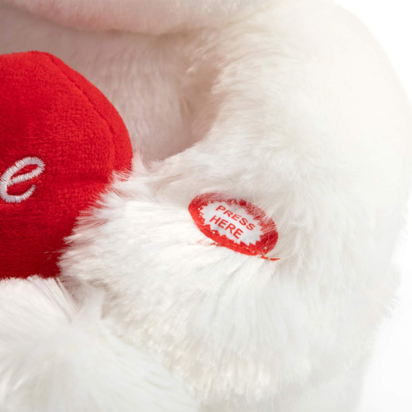 HollyHOME Teddy Bear with Heart Plush Bear That Says I Love You and Blushes LED Stuffed Toys for Girlfriend and Kids Toy Gift 13 inch White