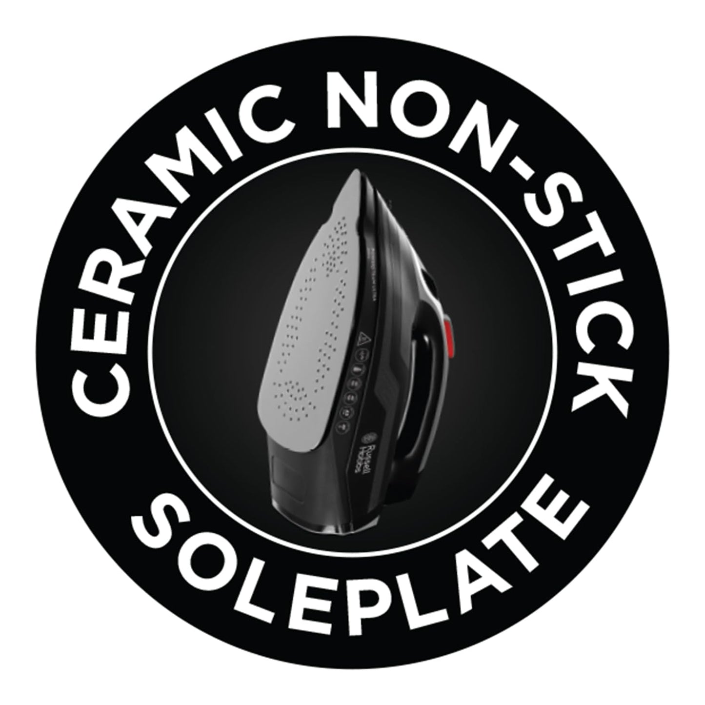 Russell Hobbs Steam Iron [3100W, 210 g/min extra steam boost, 70 g/min steam] Power Steam (350ml, ceramic soleplate, self-cleaning & spray water function, anti-limescale, drip stop) 20630