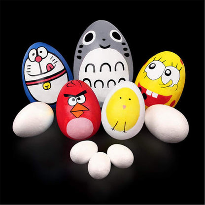 Crafjie Foam Eggs 18pcs 4 Inch (10cm) White Craft Polystyrene Eggs Smooth for Spring Easter Halloween Christmas Holiday Crafts Making Handmade DIY Painting School Projects