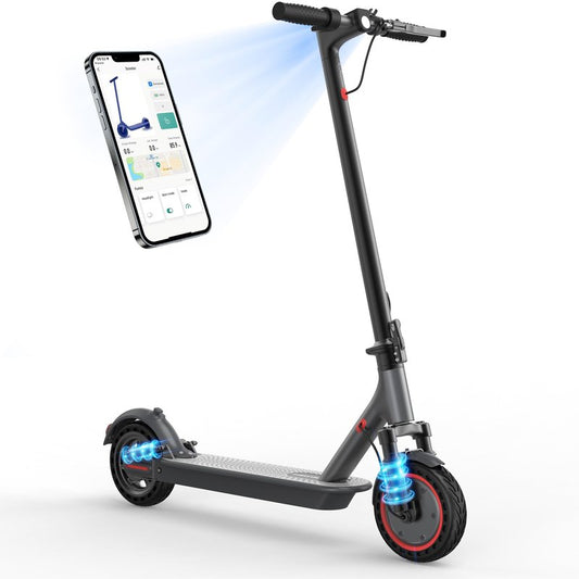 MAXSHOT Electric Scooter for Adults, 8.5/14" Tires, 19/22Mph, 350W/500W Motor, 16-28 Miles Range, Folding E-Scooter with Dual Suspension,APP Control