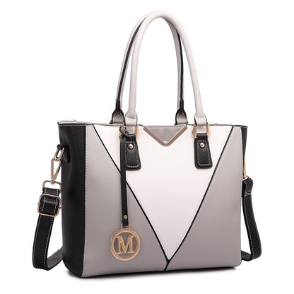 Miss Lulu Handbags for Women, V-Shape Shoulder Tote Bag, Lightweight Leather Look Medium Handbag
