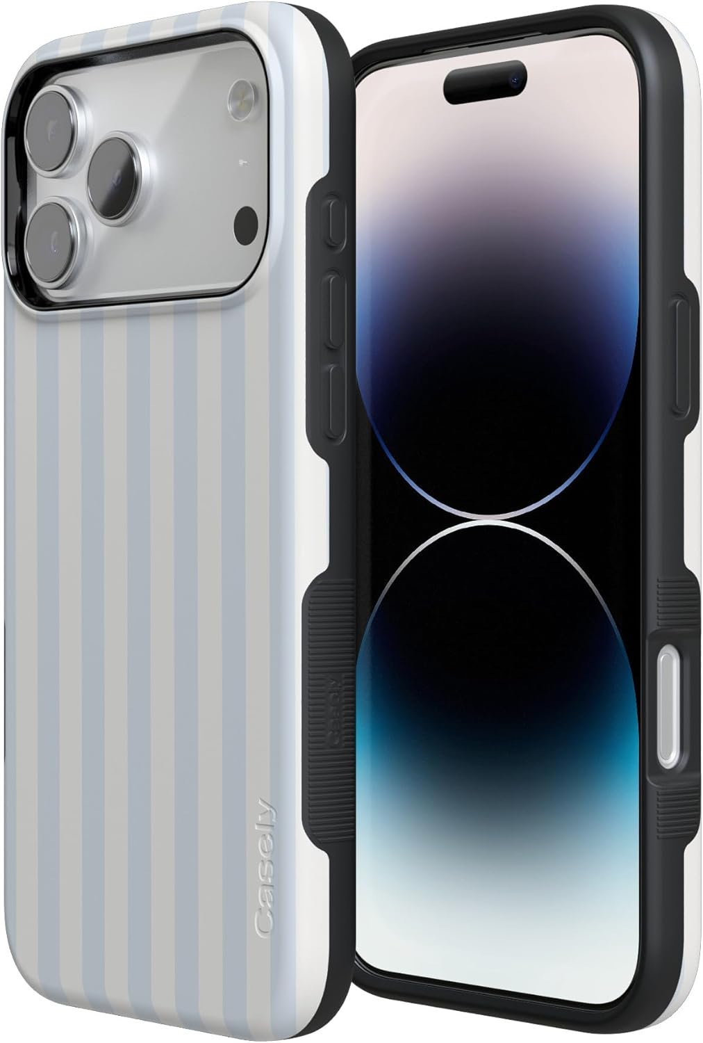 Casely iPhone 17 Pro Case | Blue Stripes | Sunday Best | Compatible with MagSafe | Bold Protective Design