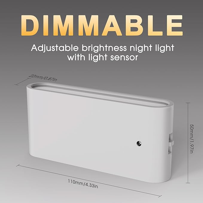 Briignite Night Lights Plug into Wall, LED Night Light with Dusk to Dawn Light Sensor, 2 Pack,Dimmable Night Light Plug in, 3000K Soft White Nightlight for Kids Room Bedroom Hallway Kitchen