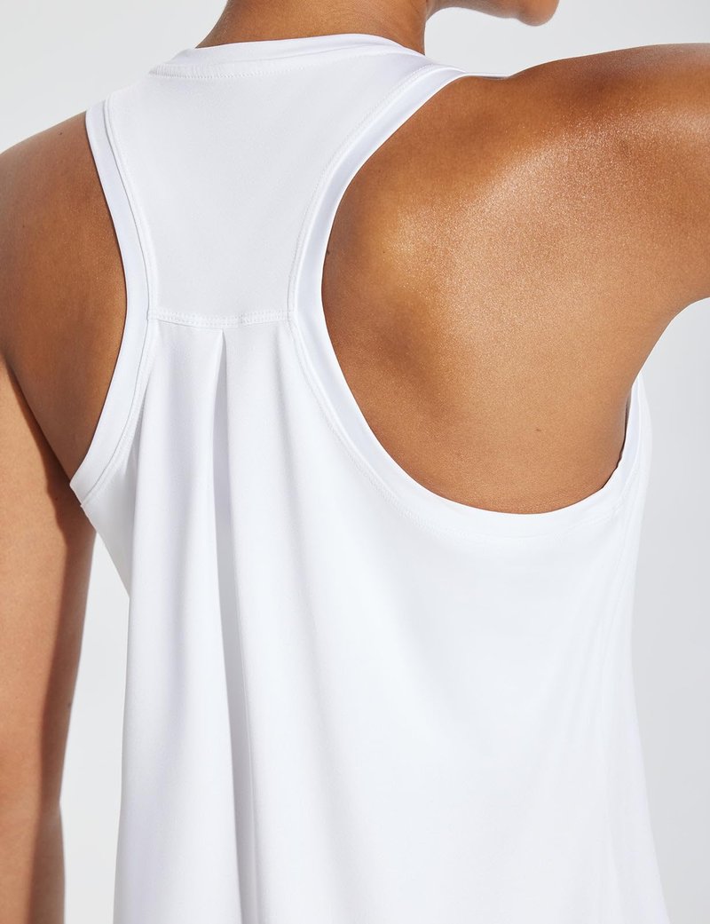 baleaf Women's Workout Tank Top Racerback Tops Sleeveless Running Shirts Loose Fit Yoga Athletic Gym Sports White 2XL