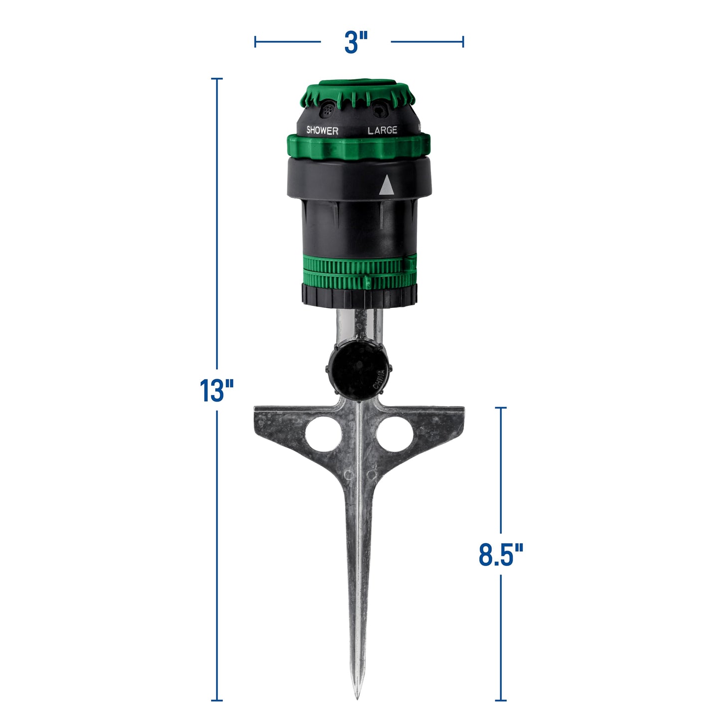 Orbit 58573N H2O-6 Gear Drive Sprinkler, Spike B 58573, Green