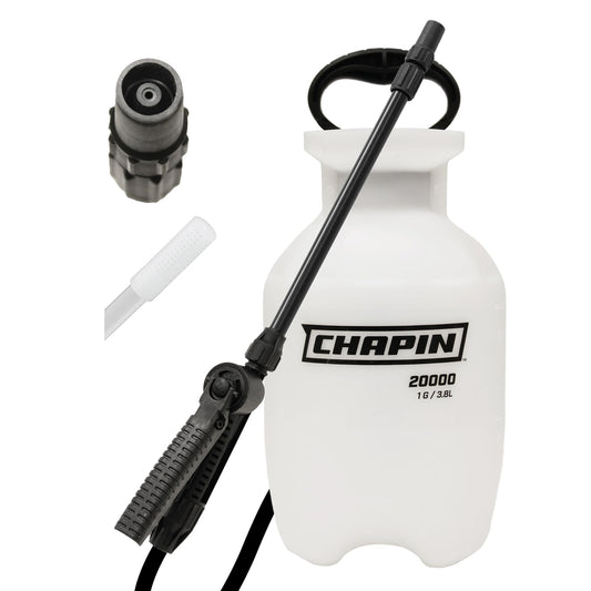 Chapin 20000 Made in USA 1 -Gallon Lawn and Garden Pump Pressured Sprayer, for Spraying Plants, Garden Watering, Weeds and Pests, Polypropylene, Translucent White