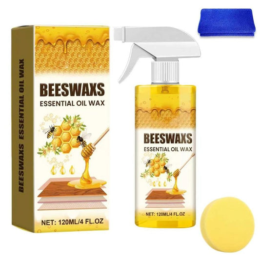 Beeswax Wood Polish Spray – Natural Beeswax Furniture Polish & Wood Cleaner, Multi-Purpose Wood Care Spray for Cabinets, Tables & Floors, Restores Shine & Protects Surface (1 Pack)