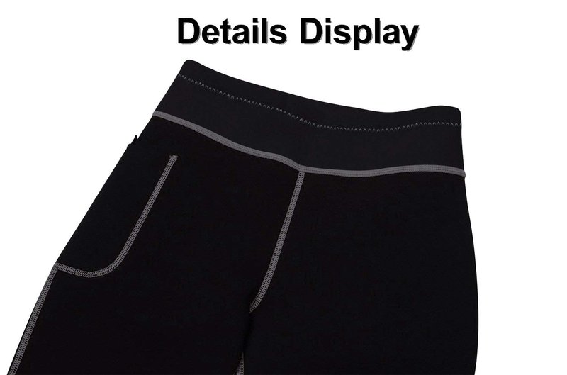TrainingGirl Women's Hot Neoprene Sauna Sweat Shorts with Pocket Weight Loss Slimming Pants Workout Body Shaper Yoga Leggings (Black, L (See in Last Picture))