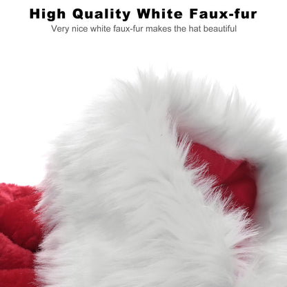 B-Land Unisex-Adult's Santa Hat, Christmas Hats for Adults Women Men Extra Thicken Xmas Holiday Hat with Comfort Liner Red 1 PC