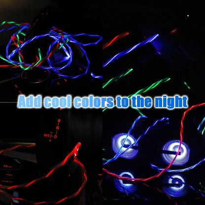 EndlesShine Magnetic Charging Cable (3Pack 3 3/6 6/6 6FT) 180° & 360° Rotation Removable 3 in 1 1PINCharge Cable Micro USB iProduct Device LED Light Magnet Android Charger Type C Cable (Blue)