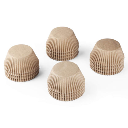 Caperci Standard Natural Cupcake Liners 500 Count, No Smell, Grease-Proof Paper Muffin Liners, Food-grade Baking Cups for Cupcakes, Muffins, Nuts