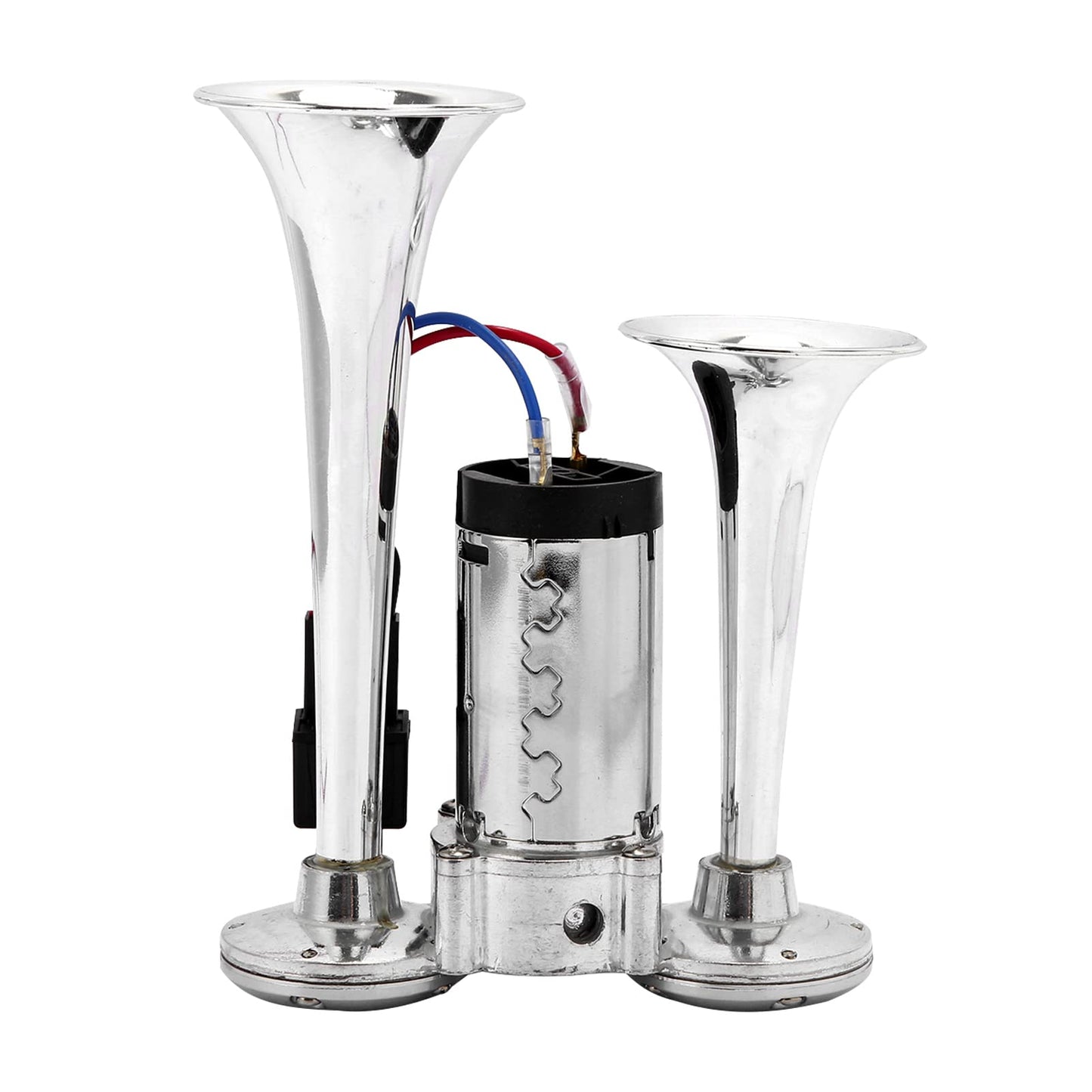 600DB Super Loud Dual Electric Air Horns Kit for Vehicles - With Compressor, Applicable for Cars, SUVs, Trucks, Boats (Sliver)