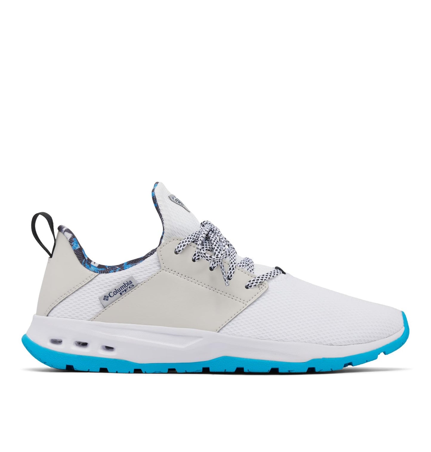 Columbia Men's Tamiami PFG Boat Shoe, White/Ocean Blue, 10