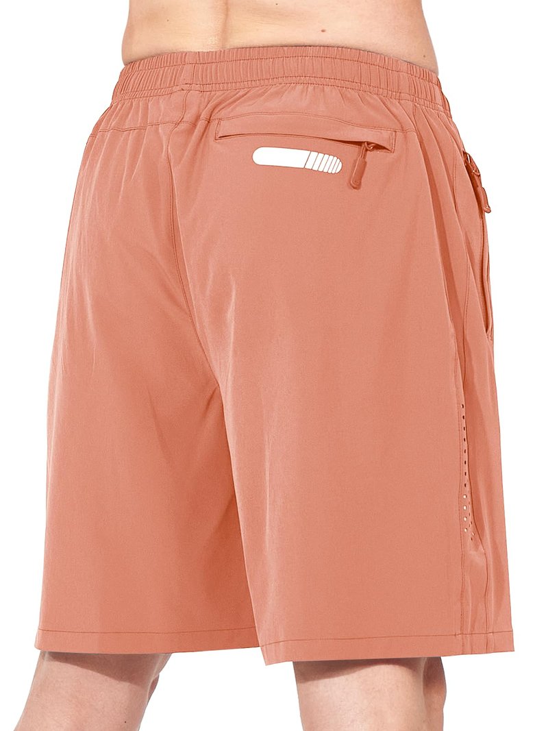 NORTHYARD Men's Athletic Running Shorts Gym Workout 7"/9"/5" Quick Dry Lightweight Sports Basketball Tennis 3 Zipper Pockets PINKORANGE XL