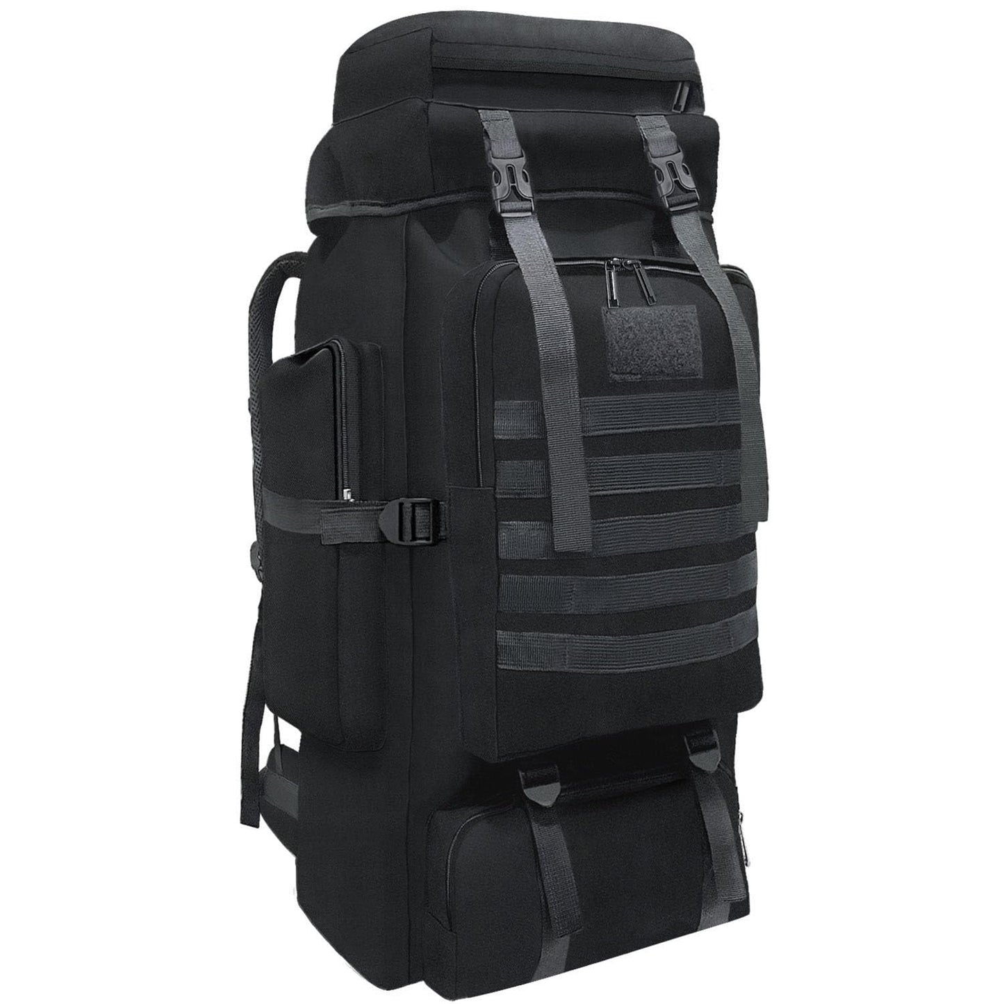 Wesoke 80L Camping Hiking Backpack for Men, Extra Large Survival Hunting Backpack, Waterproof Big Molle Military Tactical Rucksack, Oversized Outdoor Sport Travel Daypack (80L, Black)