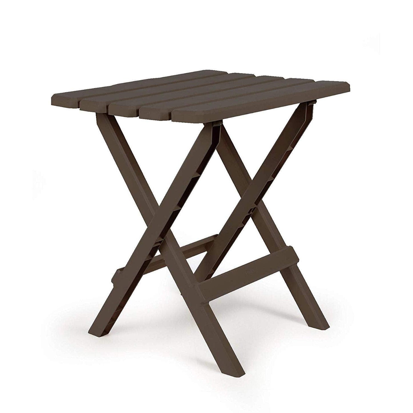 Camco 51886 Mocha Large Adirondack Portable Outdoor Folding Side Table, Perfect for The Beach, Camping, Picnics, Cookouts & More, Weatherproof & Rust Resistant