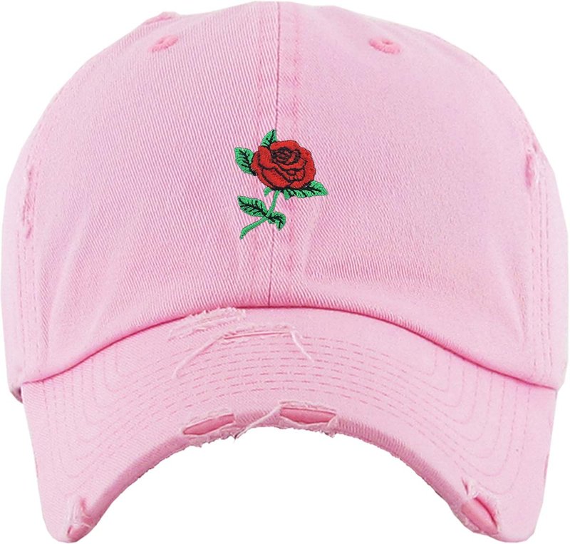 KBETHOS KBSV-124V PNK Rose Flowers Love Good Vibes Men Women Dad Hat Baseball Cap Adjustable Unisex