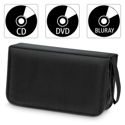 Hama CD Wallet for 120 Discs | CD/DVD/Blu-Ray | Folder for Storage, Space-Saving for The Office, Car and at Home| Black